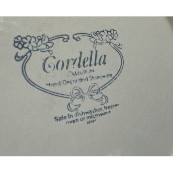 VTG Cordella Stoneware Burnet Dinner Plates 10.5" Cream Brown‎ Floral Set of 2 - Picture 5 of 11